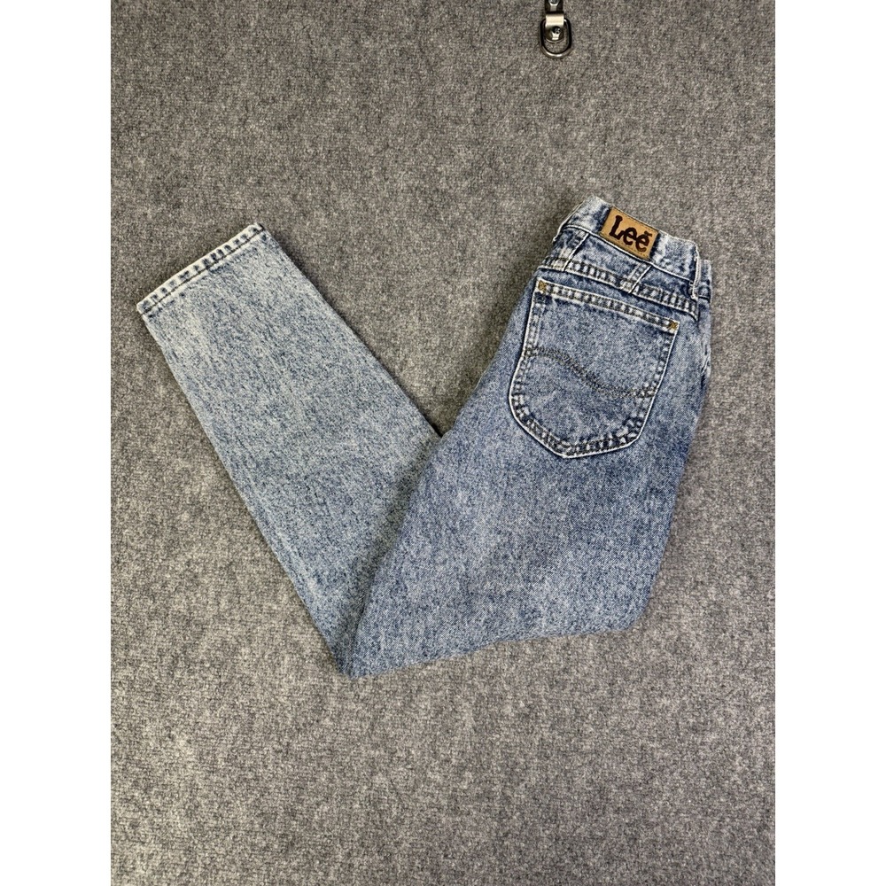 Women's Vintage 80's 90's Lee Acid Wash High-Rise Blue Jeans Size 10 Petite